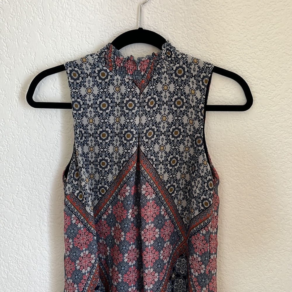 Speechless Medium Dress - Pink and Blue - Mid Length - Sleeveless